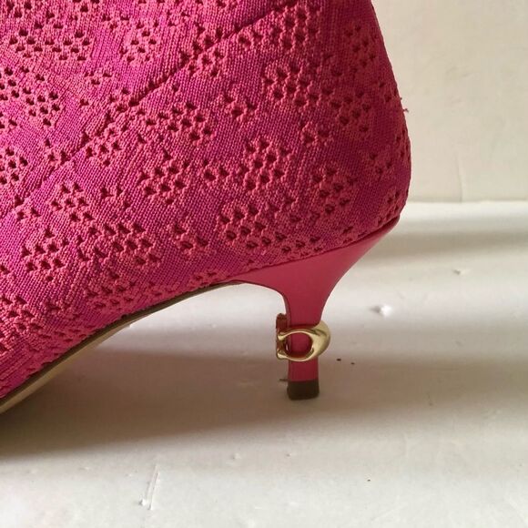 JEWEL BOOTIE COACH WOMEN'S SIZE 5.5 B KNIT UPPER PINK RUBBER OUTSOLE PULLON, - Picture 7 of 15